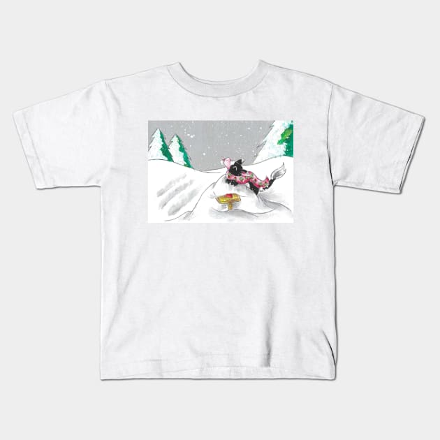 Snowy Strawberry Patch Kids T-Shirt by KristenOKeefeArt